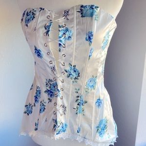 Floral corset blue and white. NWT